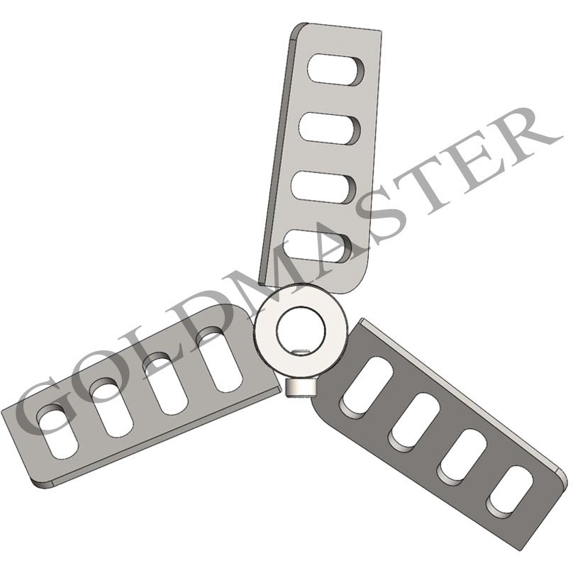 helice 3 palas perforadas en acero inoxidable diametro 250mm eje 20mm - Imagen 2