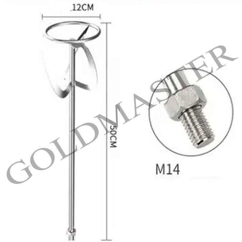 helice mezcladoras acero inoxidable diametro 100 longitud 50/60cm rosca macho metrica 14 - Imagen 2