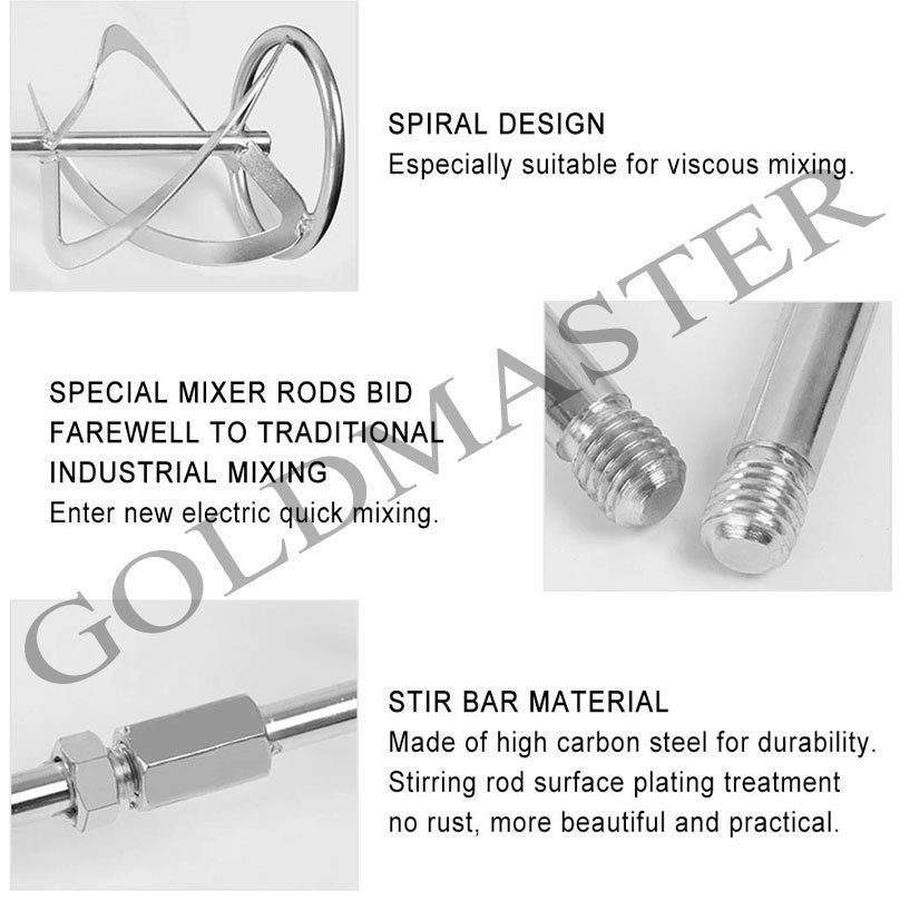 varilla mezcladora tipo MK batimix diametro 150 dos piezas longitud 60cm con rosca Metrica 14 - Imagen 2