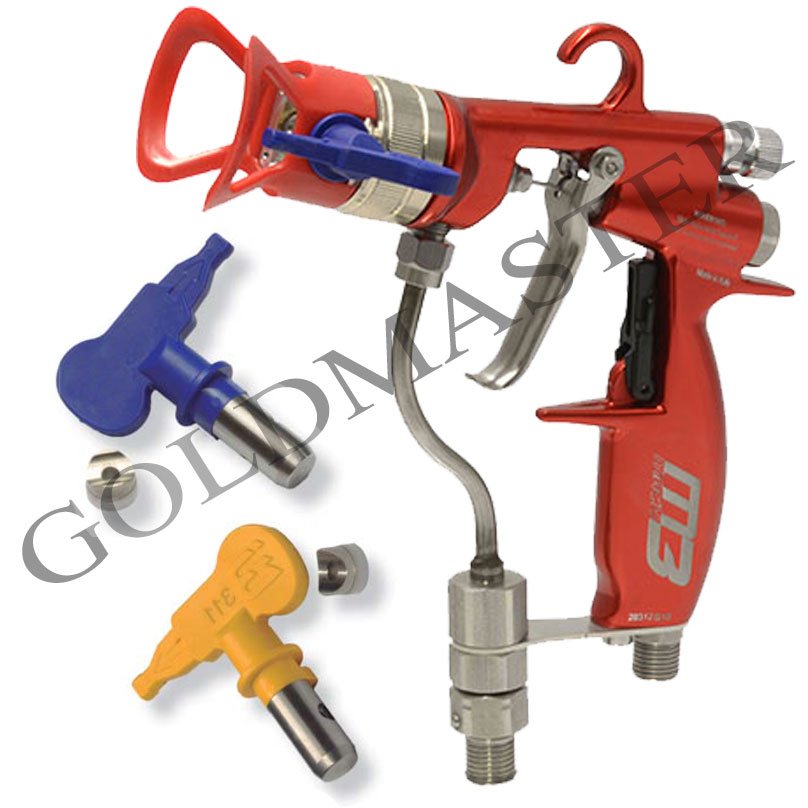 Pistola mista aire asistido mach3 con boquilla reversible tipo SC6 extra fina